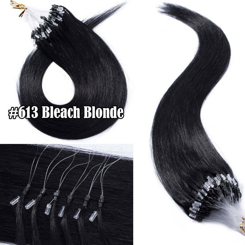 150g Micro Loop Ring Link 100% Human Hair Extensions Real Remy Highlight 300S US