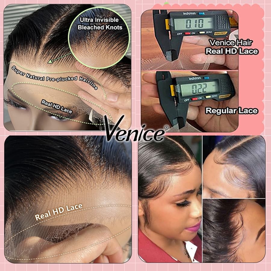 Venice Hair Real Hd Lace Closure Only 0.10Mm Ultra-Thin Invisible Crystal Hd