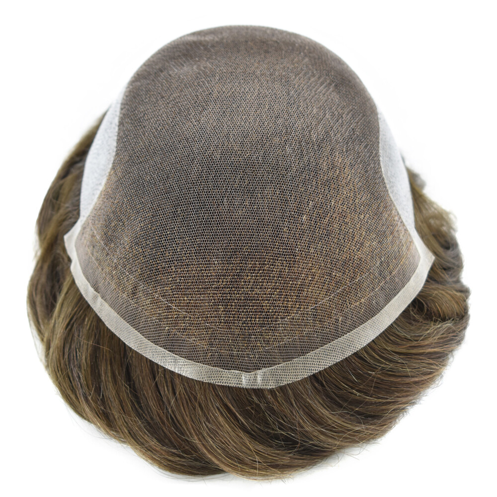 French Lace Front Mens Toupee Poly Pu Hairpiece Natural Hair Replacement Systems