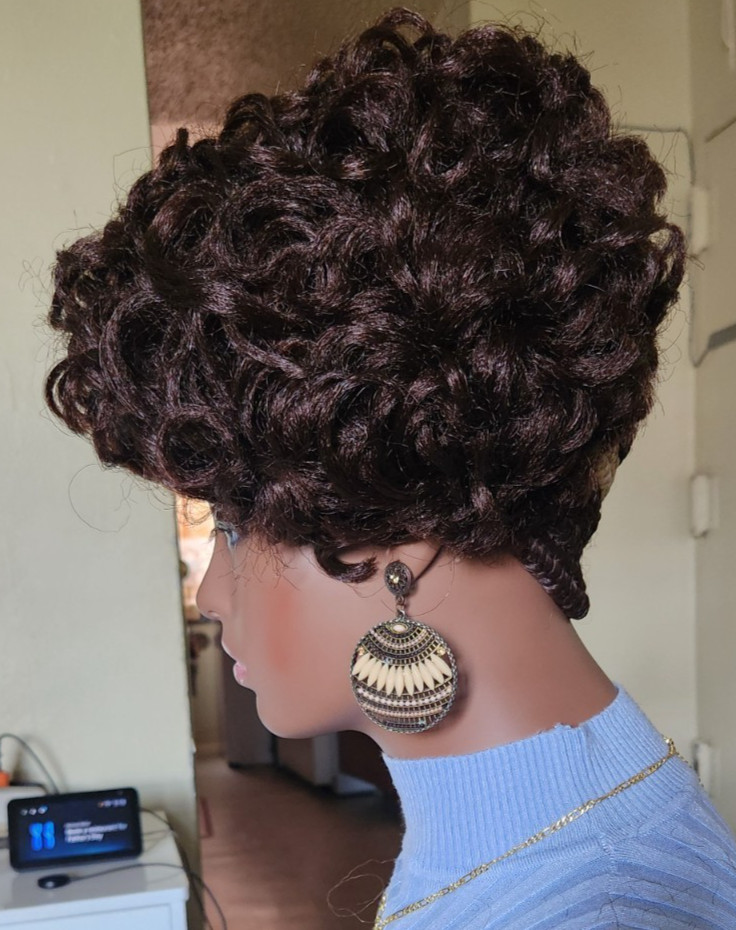 Fully Hand Braided box curly Mohawk braids cornrow wig Dark brown/Blonde