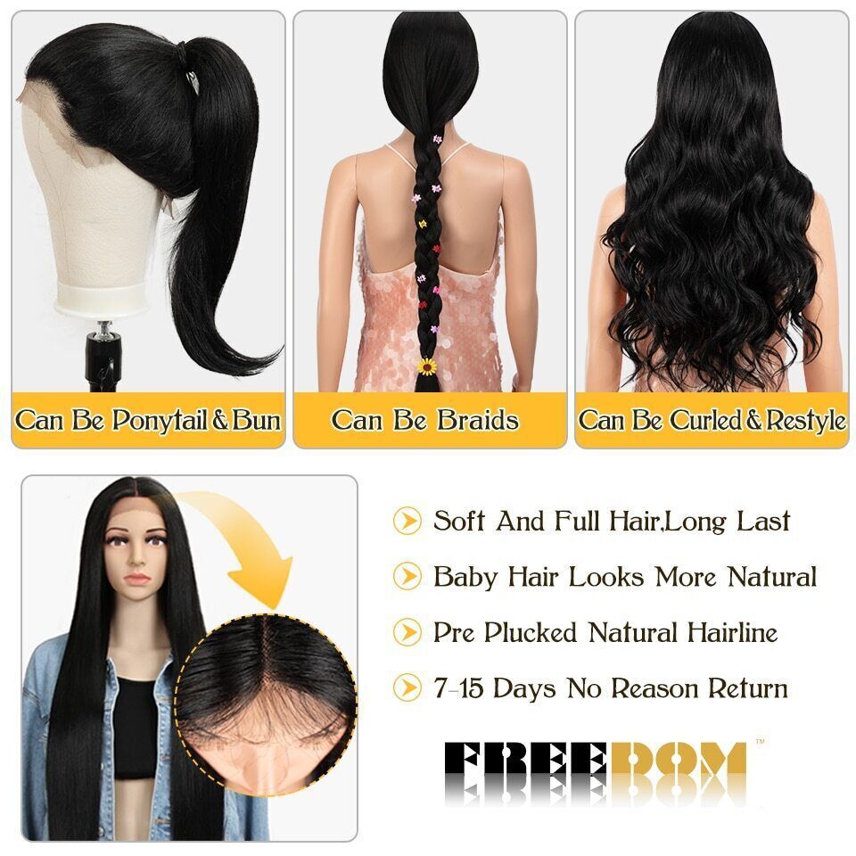 Synthetic Lace Front Wigs Super Long 38Inch Ombre Highlight Straight Wigs