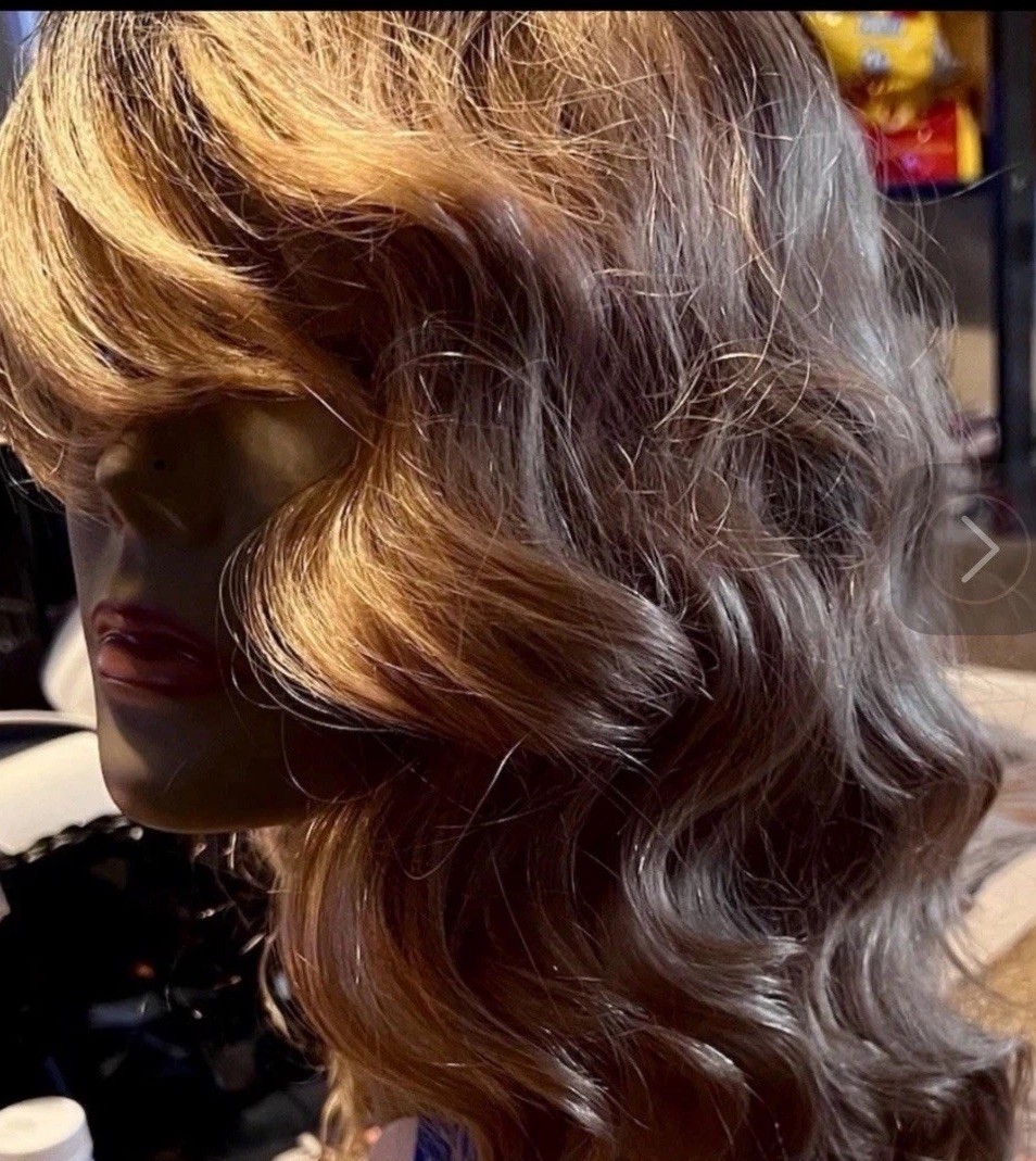 100% BRAZILIAN HUMAN HAIR WIG OMBRÉ ROOTS HAND TIED BLONDE BANGS REMY NEW 20”