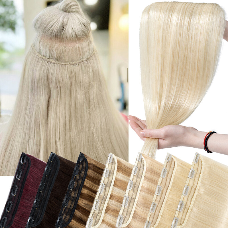 CLEARANCE One Piece Real Remy Human Hair Extensions Thick Clip in Full Head 1PCS