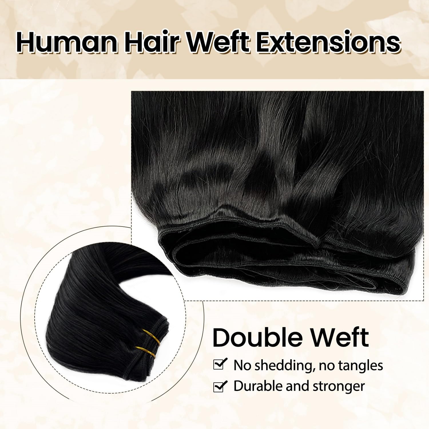 Machine Weft Sew In Remy Human Hair Extensions Double Weft Brazilian Hair Weave