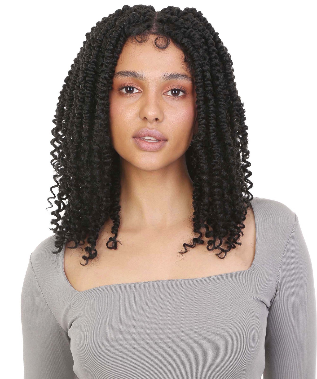 LUXLUXE Adeline 16-inches Passion Twist 4″×5″ HD Lace Wig, Heat Resistant Fiber
