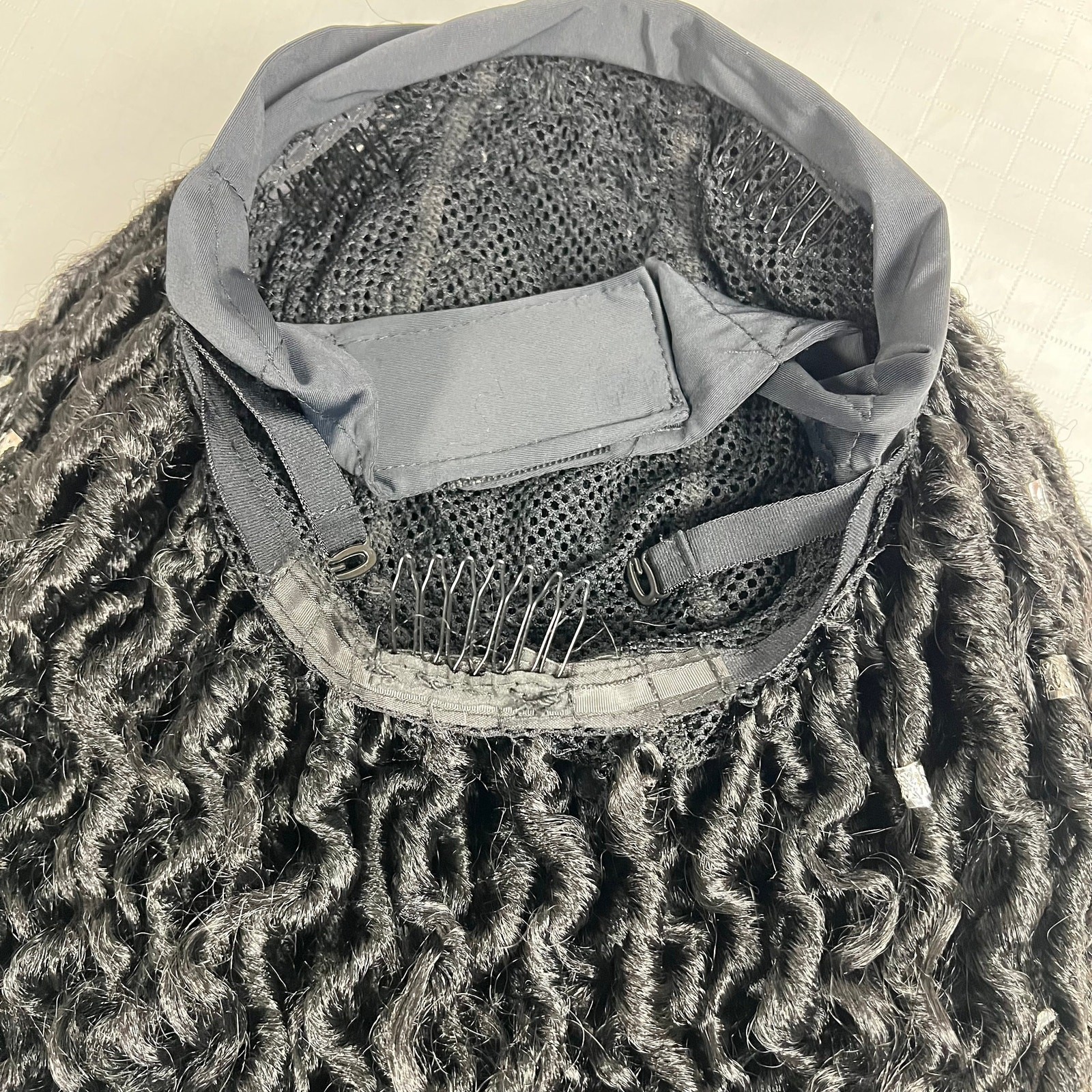 Short Faux Locs Headband Wig Boho Goddess Loc Distressed Curly Dreadlocks Wigs