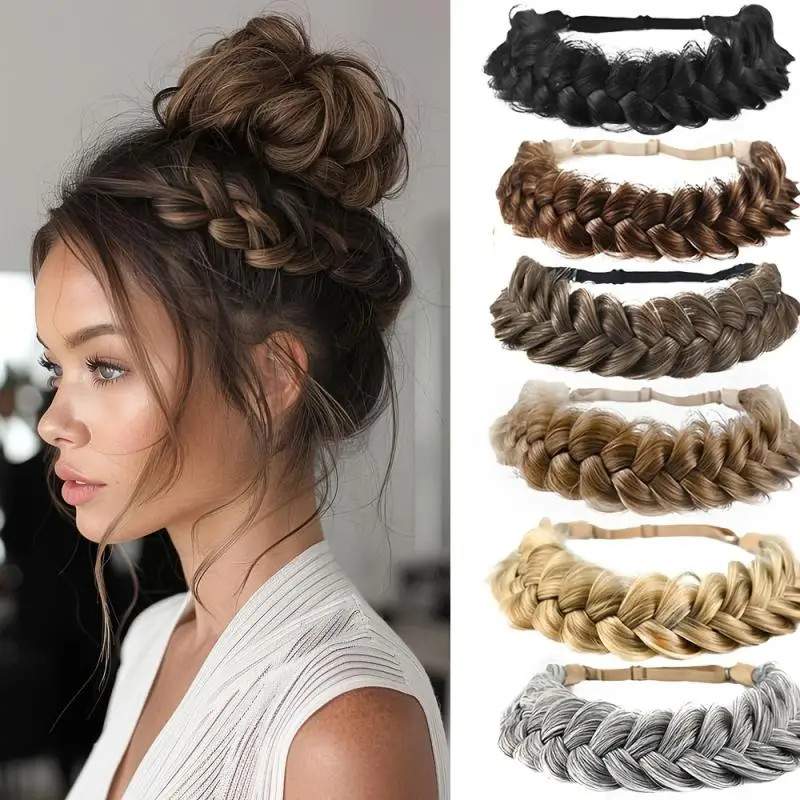 1 Pcs Synthetic Premium Adjustable Handmade Wig Braided Elastic Band Hair Fashio