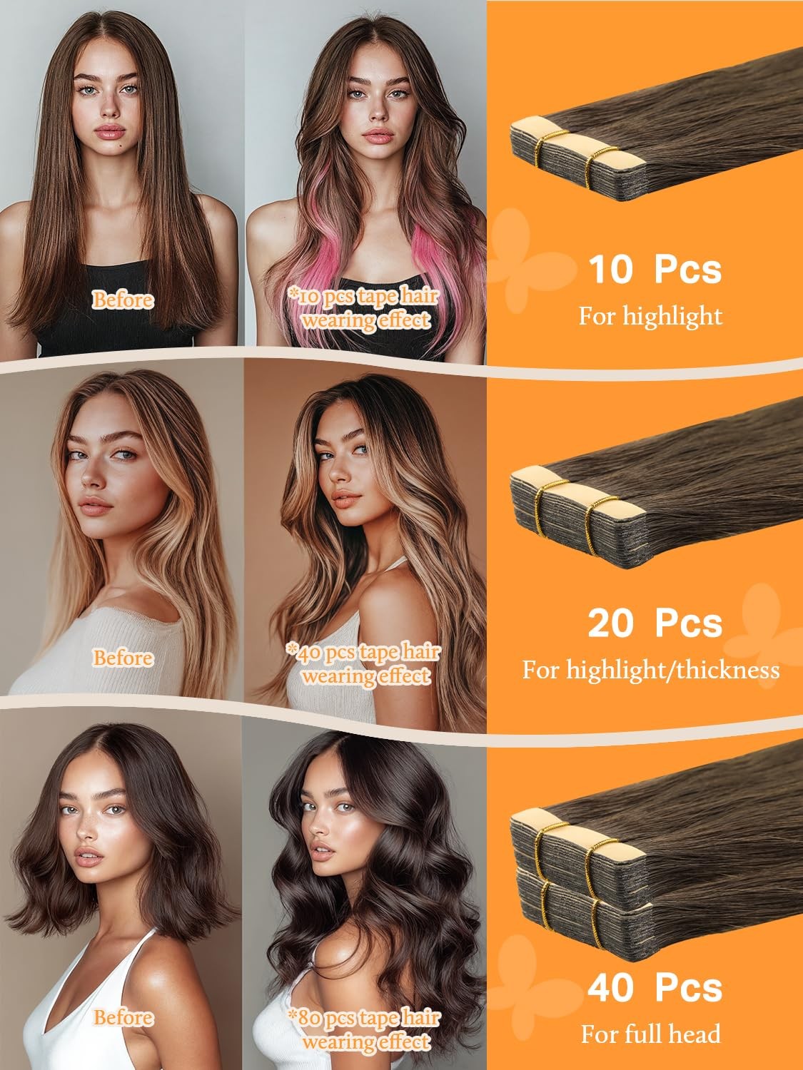 DOORES Medium Brown Highlighted Dirty Blonde 10″ 20g Human Hair Extensions