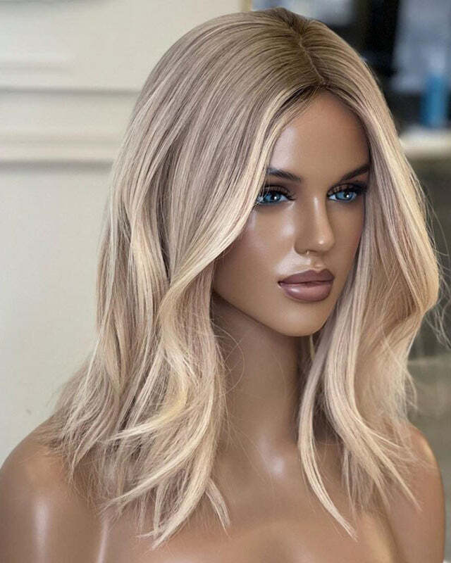 Blonde L13x4 ace Frontal Wigs for White Women 100% Human Hair Wigs Wave Hair