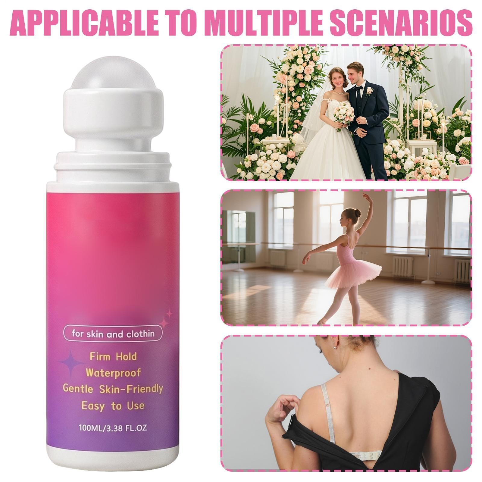 Body Glue For Clothes & Skin Long-Lasting Water Wash Off Dancer Fashion Adhesive