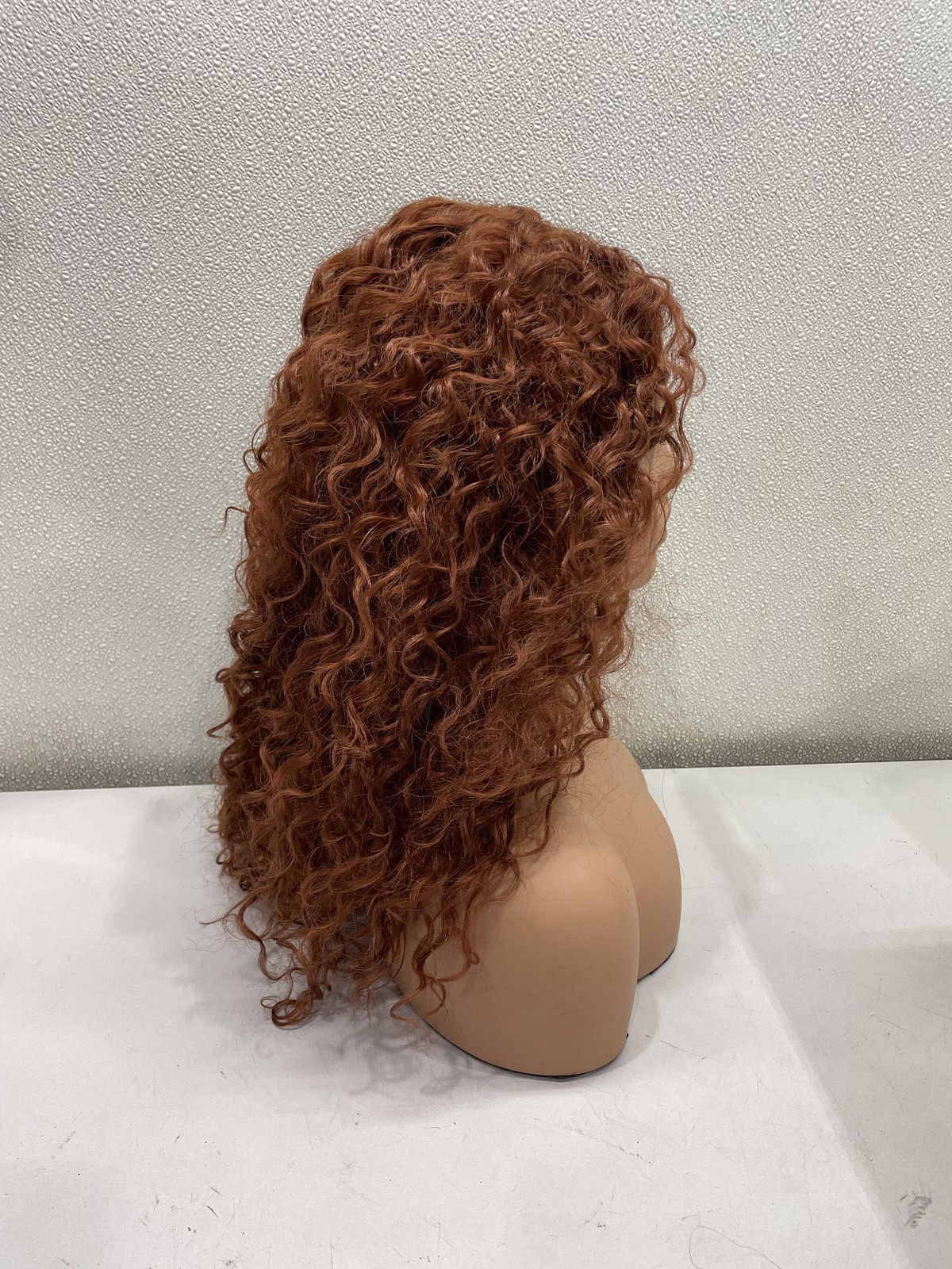 Gorgius Reddish Brown Curly Synthetic Fiber Glueless Wig, 20″