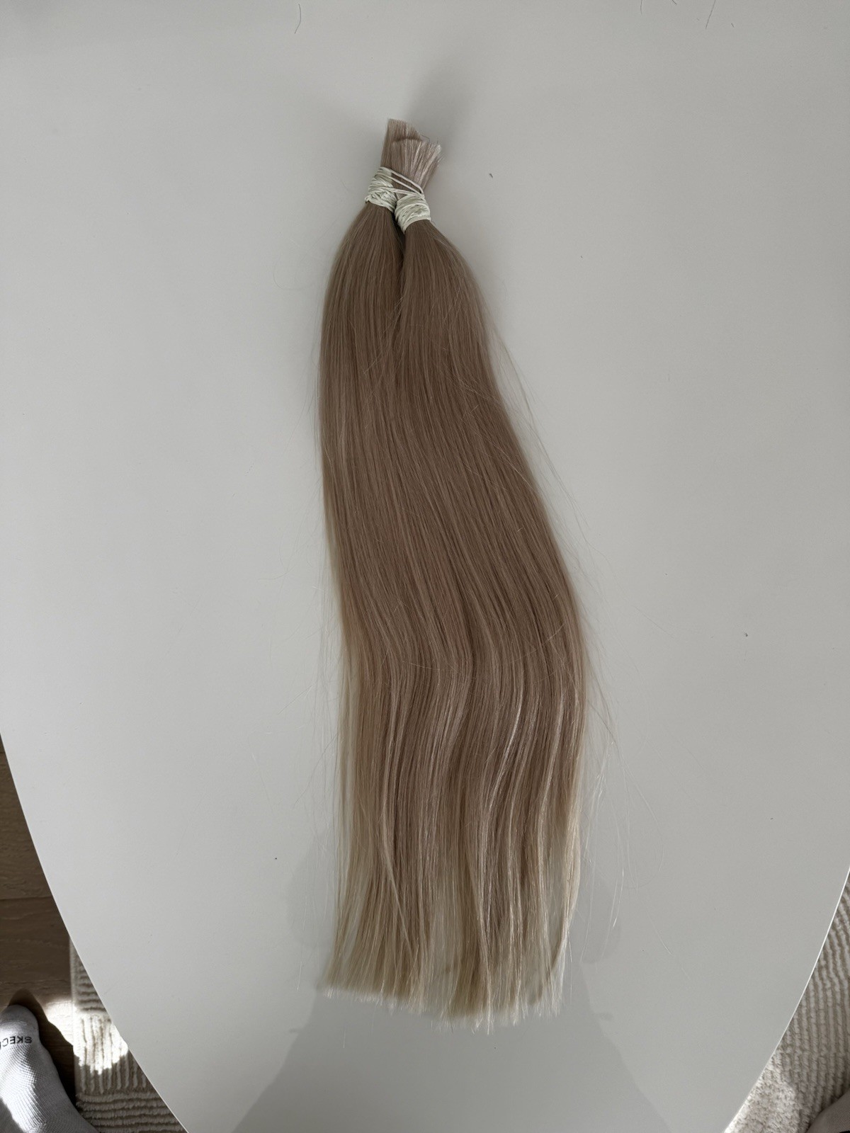 Human Hair Slavic Natural Hair for Extensions 200g/24in 60cm Platinum Colour 1B
