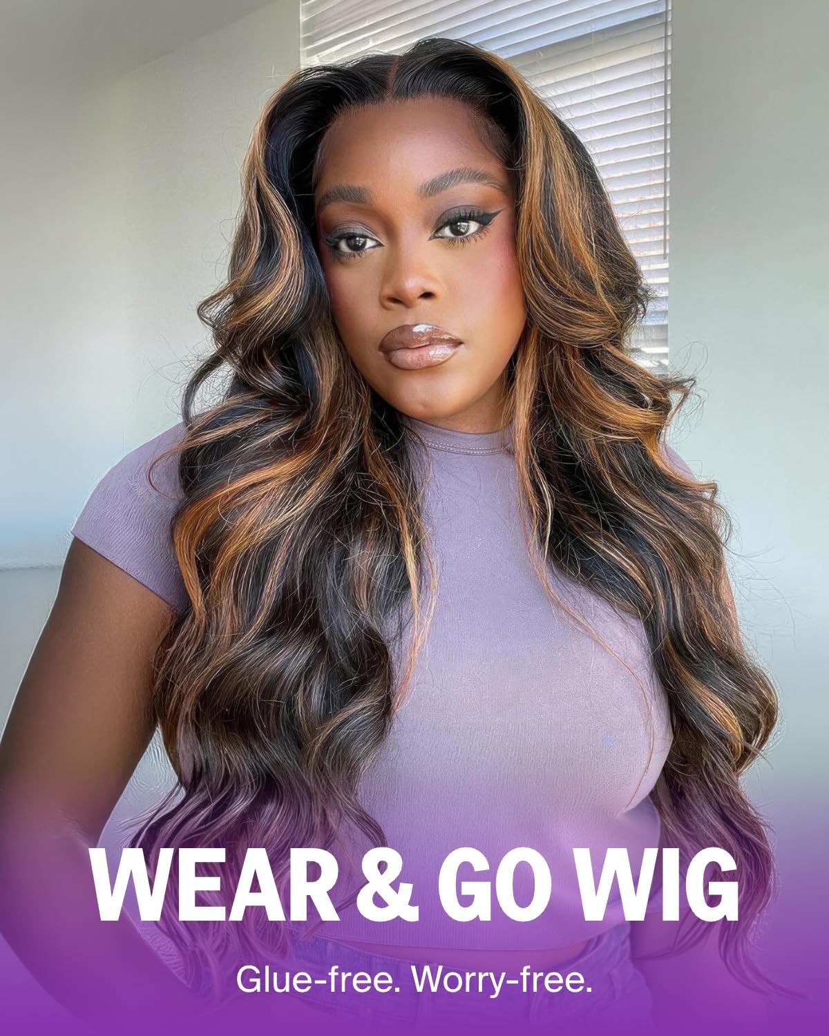 30 Inch Glueless Lace Front Wig – Pre Plucked, Ombre Body Wave, Human Hair Closu