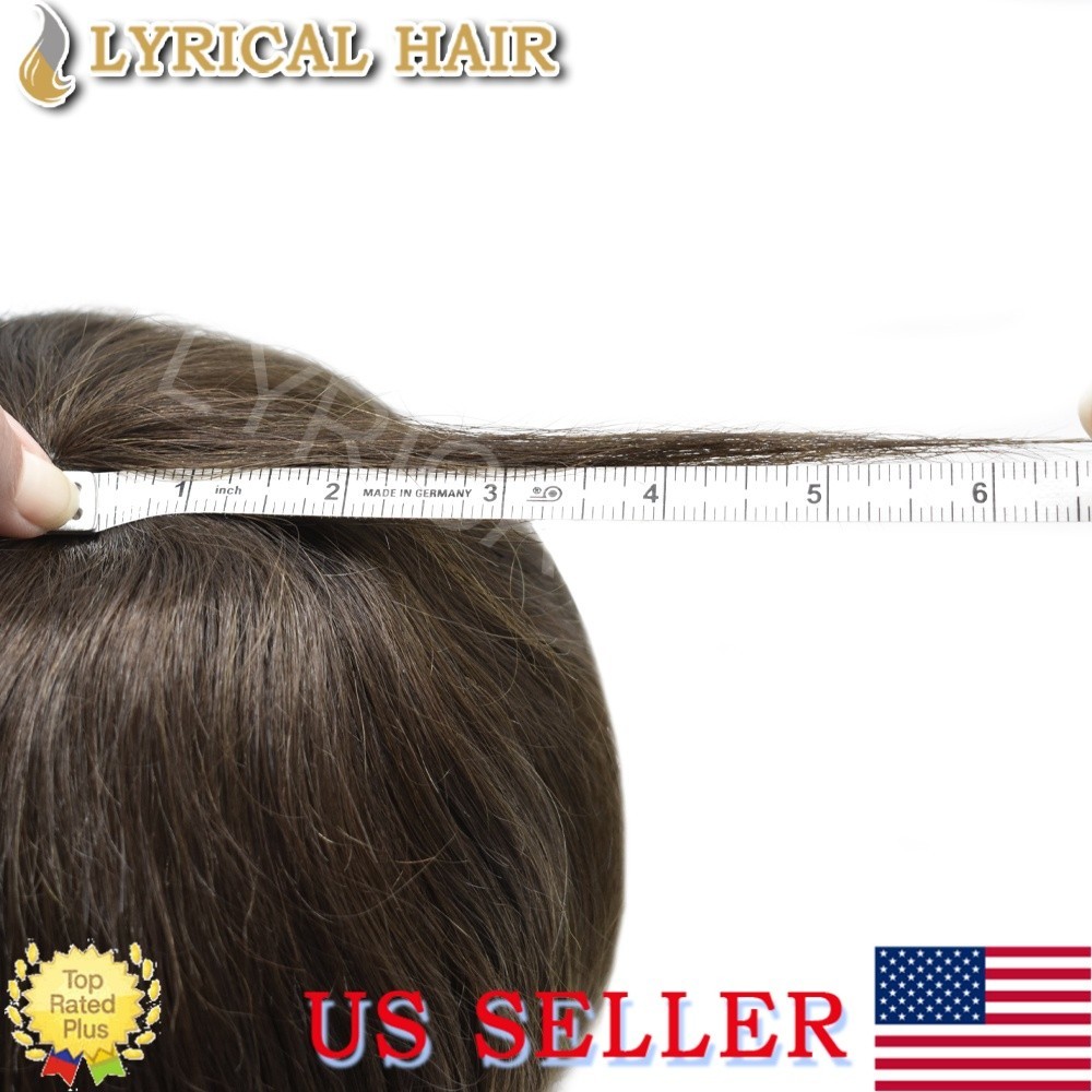 Mens Toupee Full PU Durable Thin Skin Real Human Hair Natural Men’s Hair System