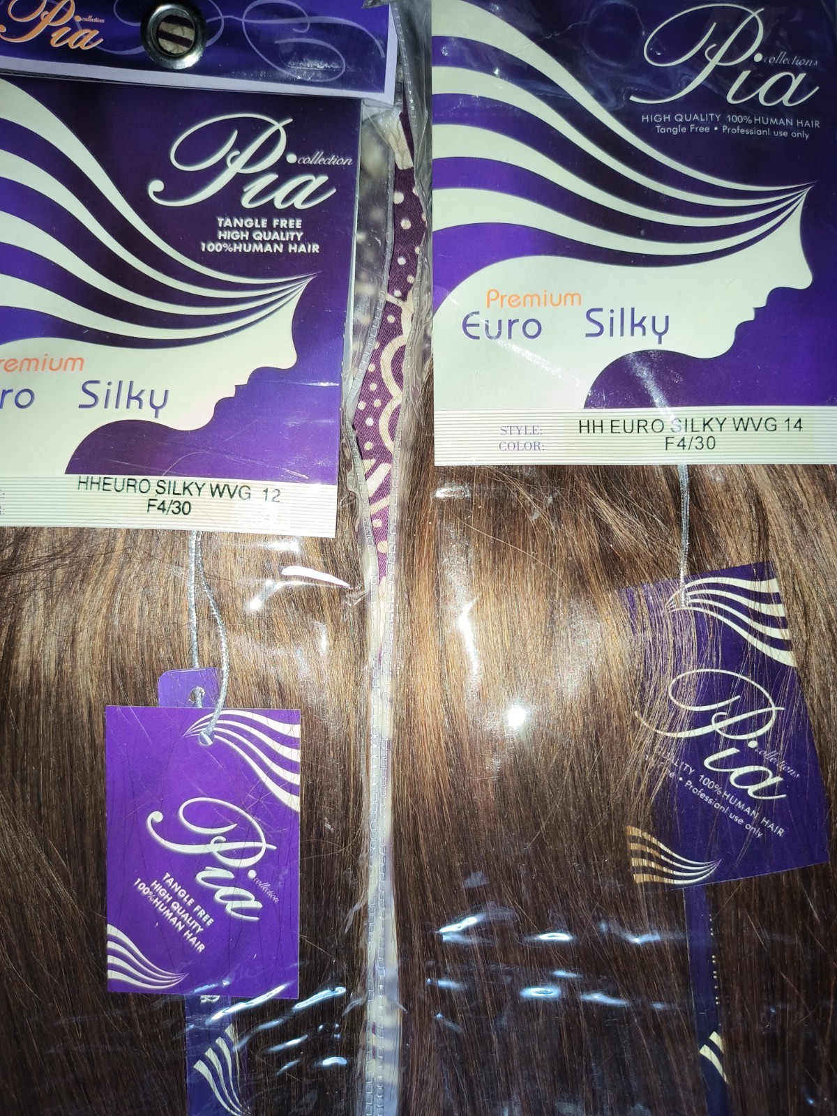 PIA COLLECTION PREMIUM EURO SILKY (2pks) 100% Human Hair * 4/30 * 12″ & 14″