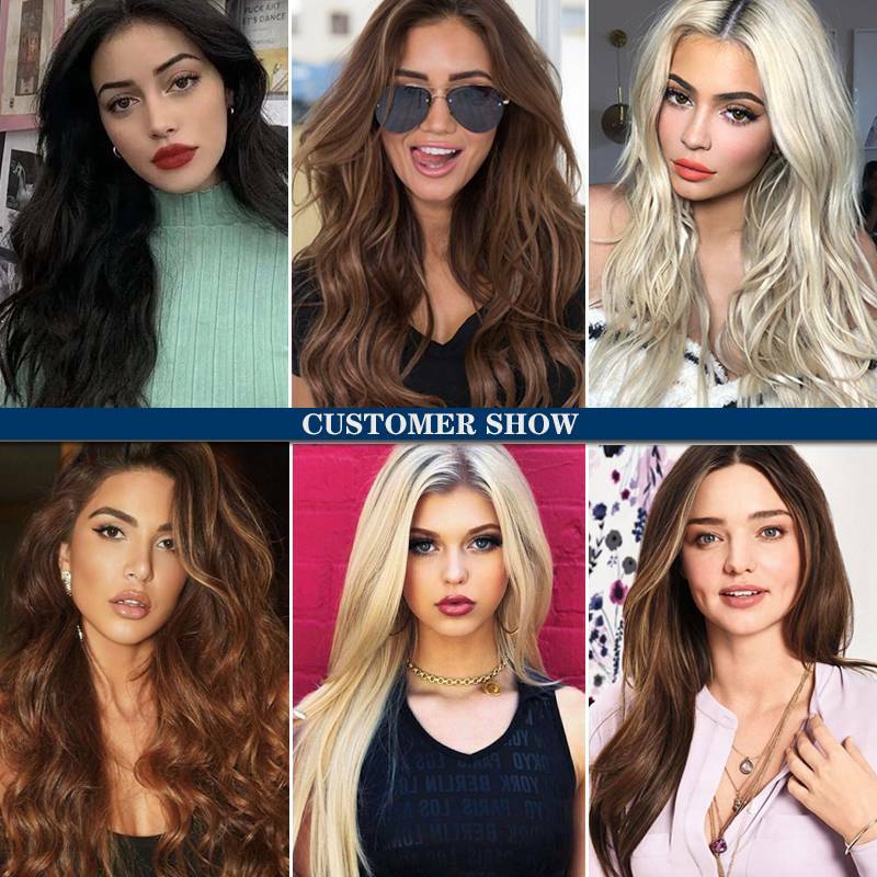 100% Natural Clip In Full Head Hair Extensions 8*Pieces Real Thick as Human Hair