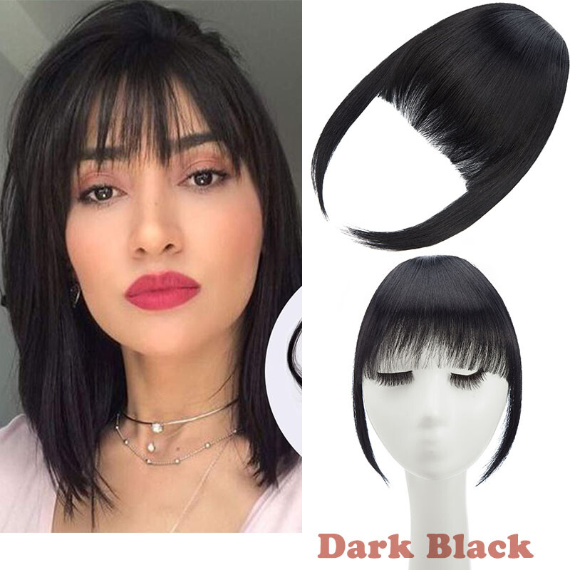 Highlight Bangs Clip in on Hair Extensions Thick/Thin Fringe As Human Hairpiece