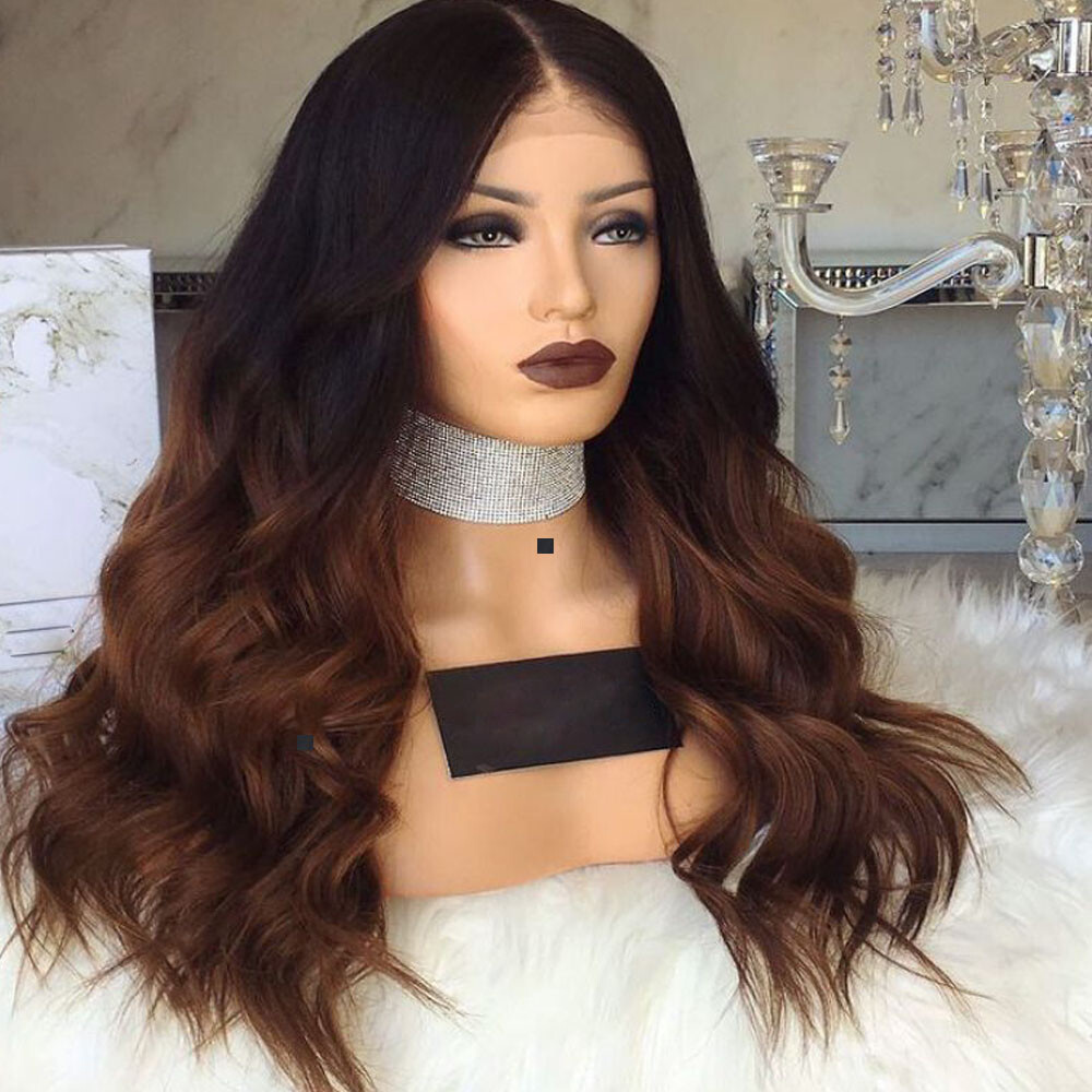 Brazilian Hair Wigs Ombre Brown 13×4 Lace Front Wigs Remy Hair Body Wave 180%