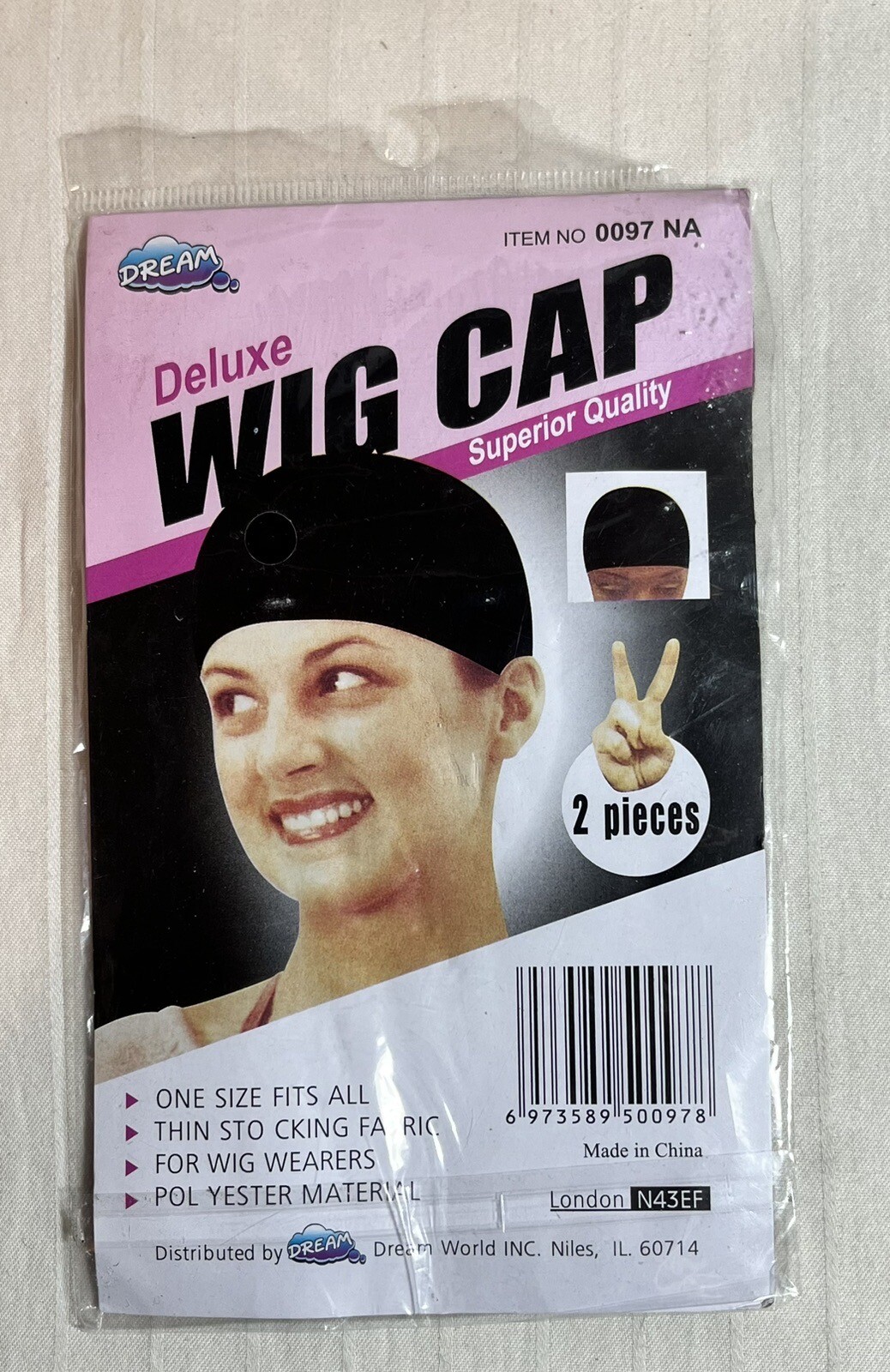 Dream Deluxe Wig Cap One Size Fits Most- 2 Pieces -Beige-0097 NA-1Pack
