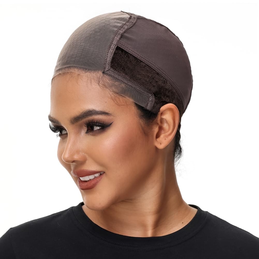 PORSMEER Wig Cap with Grip Band for Keeping Wigs in Place, More Full Brown