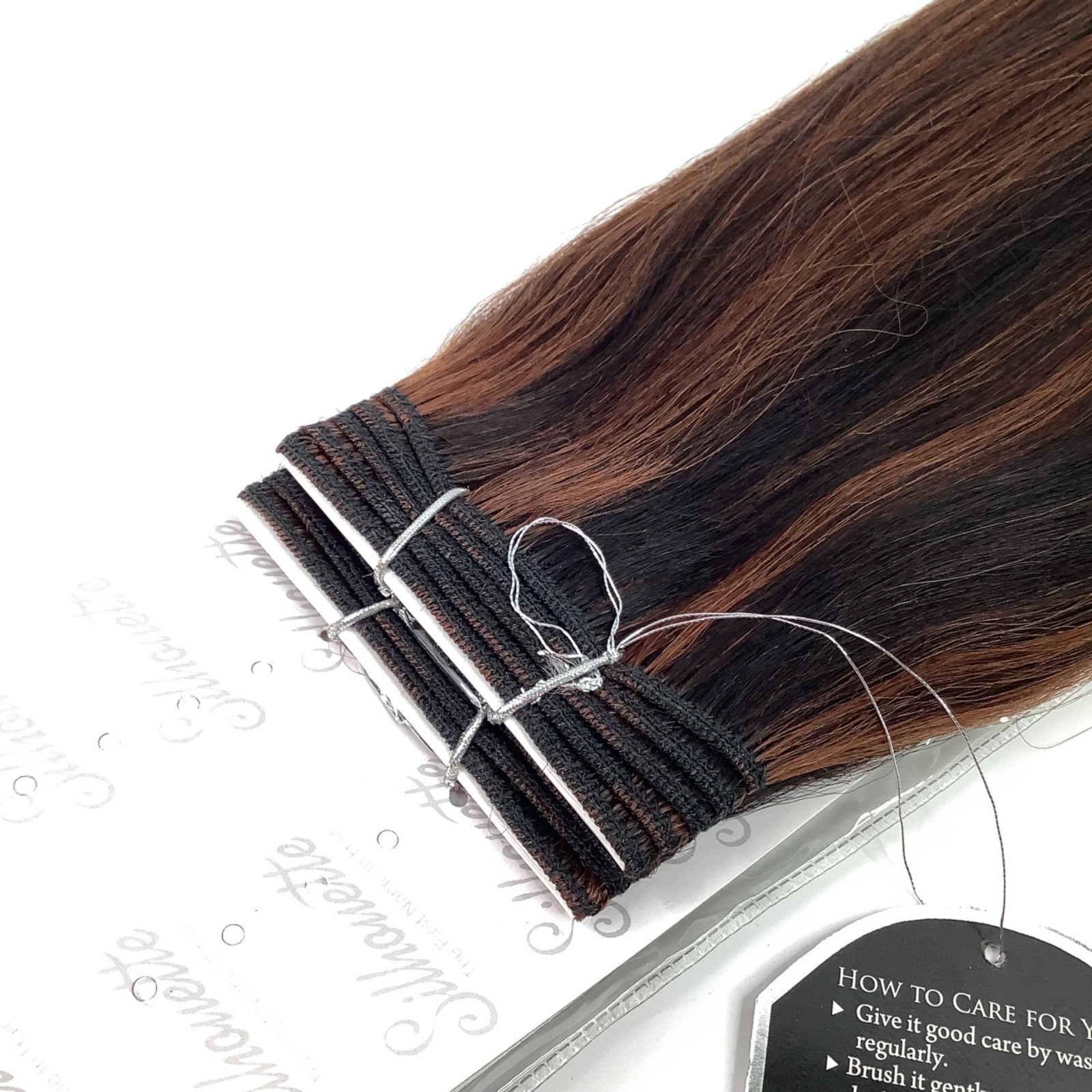 Silhouette 100% Human Hair Yaki Straight Weave 14″ P1B/33 Auburn & Black