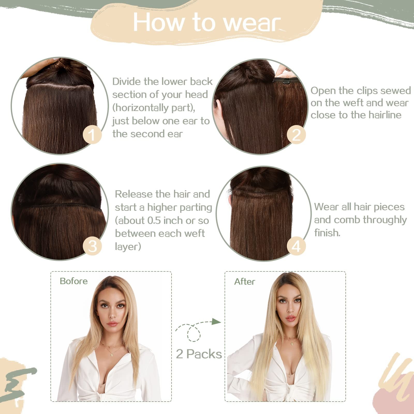 Thick Clip-In Human Hair Extensions 100% Remy Double Weft 18 Inch 140g Dark Aubu