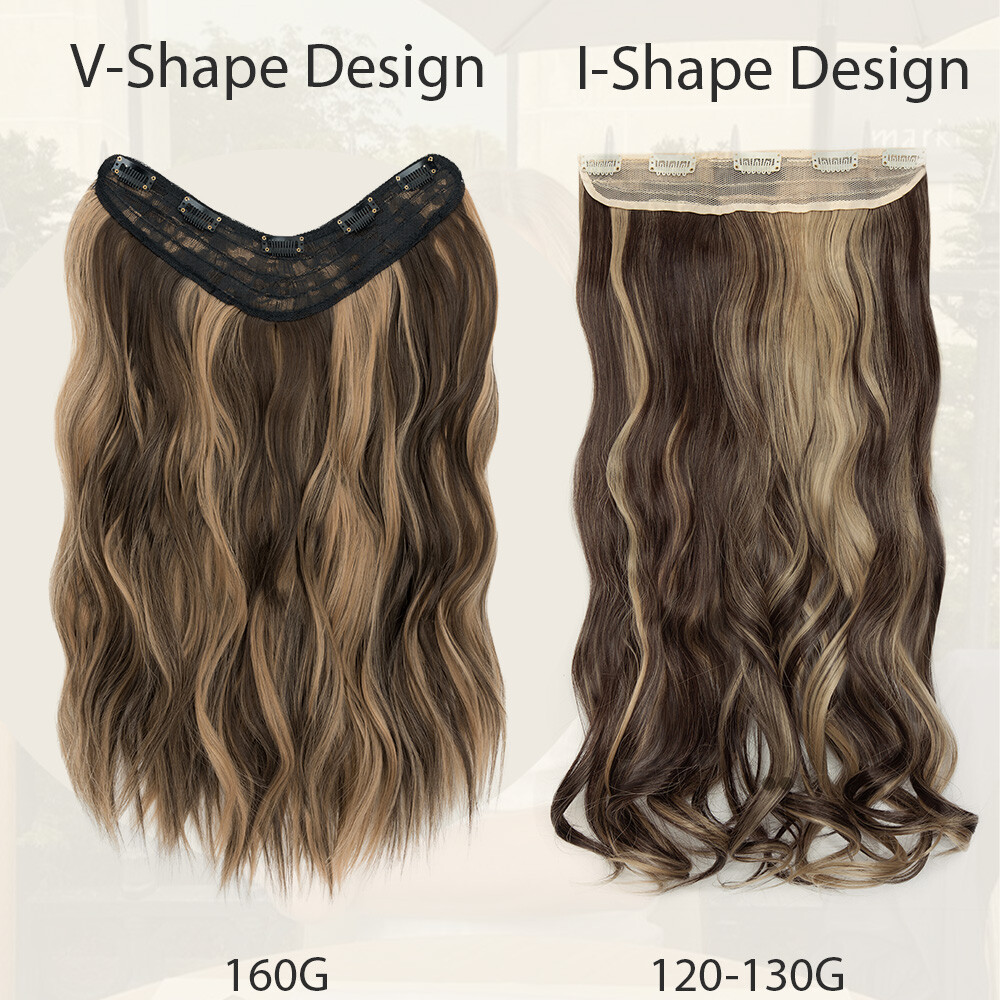 One Piece THICK 100% Real Natural Clip in Hair Extensions 3/4 Full Head as human