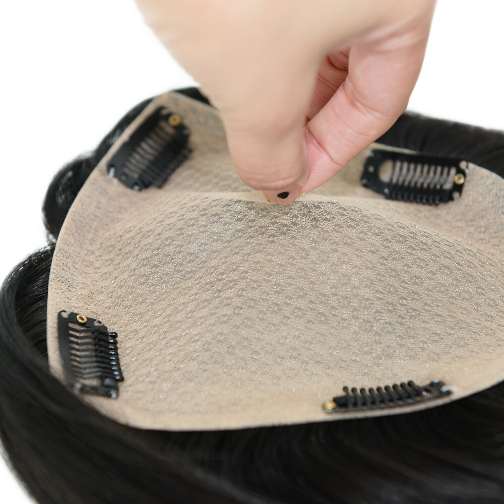 Women Topper Cuticle Remy Hair Silk Top Pieces Long Human Hair 15” TP34