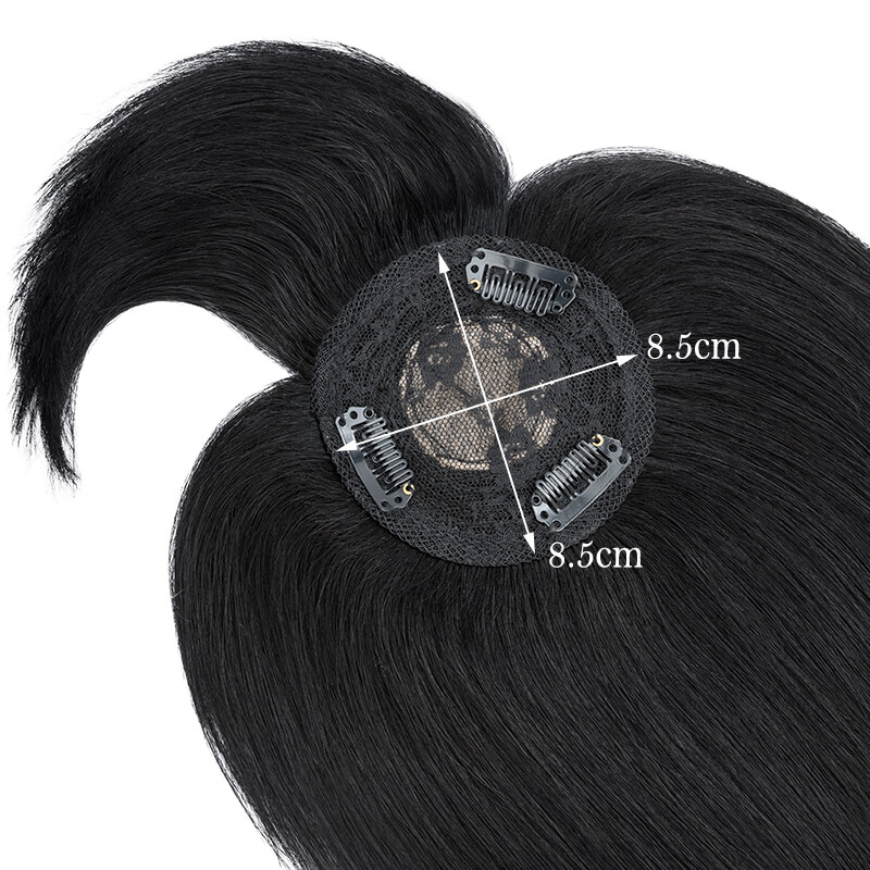 Clip In 100% Remy Human Hair Piece Topper Toupee Hairpiece Bangs Middle Parting
