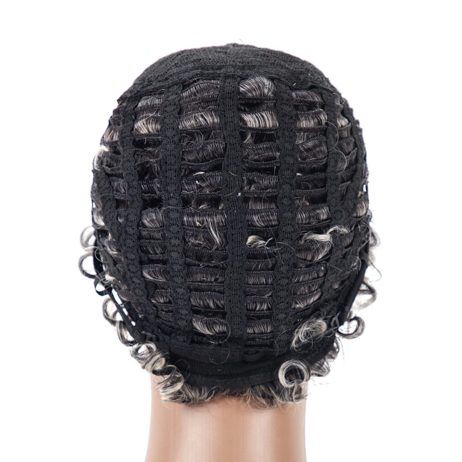 Short Ombre Grey Afro Curly Wigs for Black Women Mixed Blonde Kinky Curly Wig…