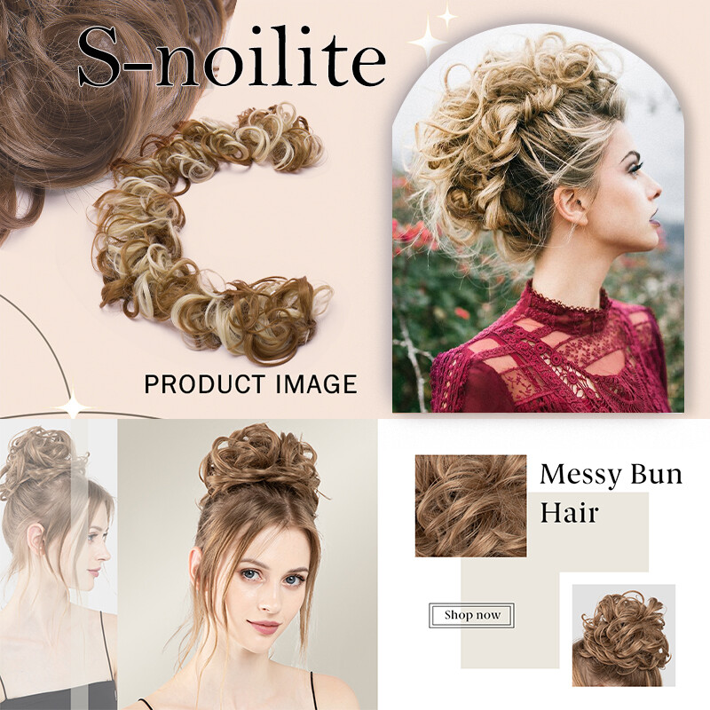 Long Curly Messy Bun Piece Scrunchie Updo Thick Hair Extensions Real As Human US