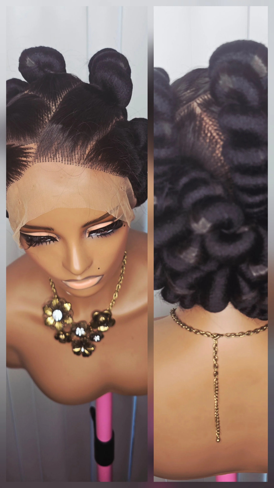 Black Packed Synthetic Braided Wig for Classic Ladies – Elegant and Durable