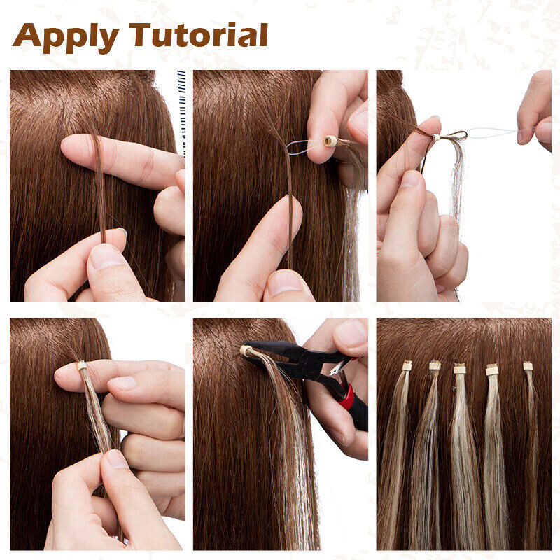 Micro Ring Loop Hair Extensions Real Human Hair Micro Beads Link Thick Remy Hair