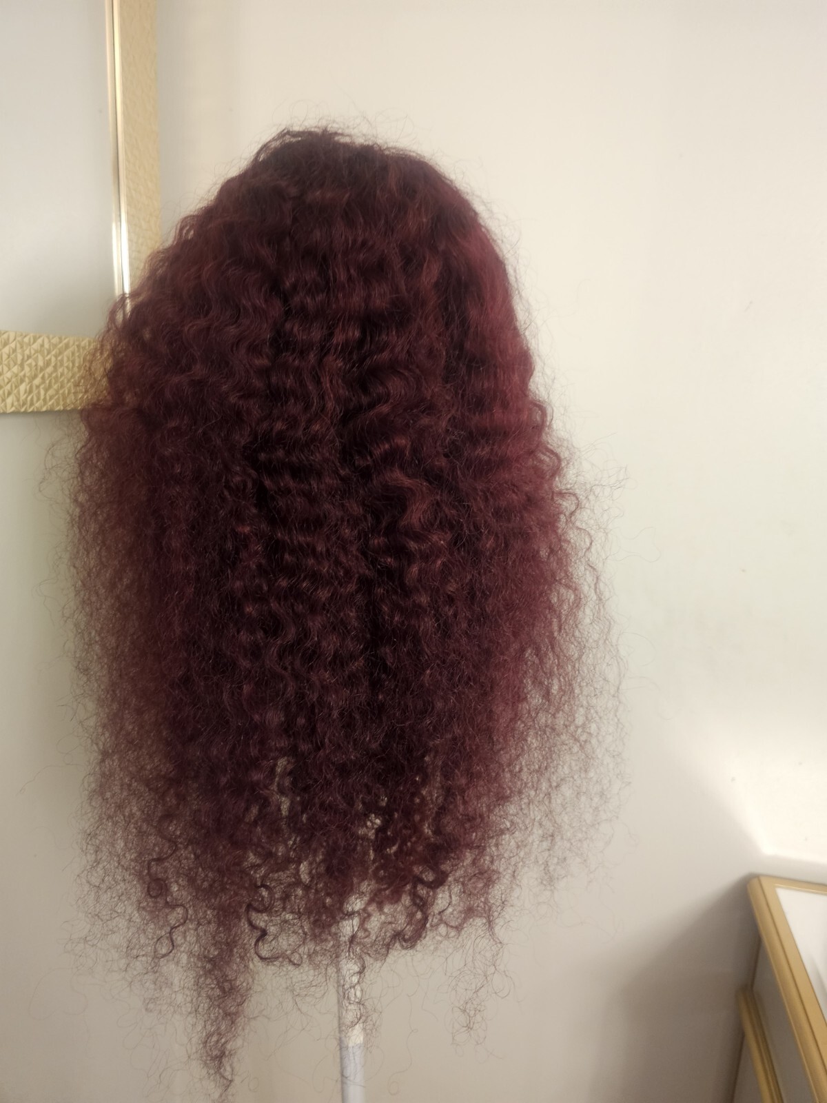 High Quality regular Top Reddish 24″ curly wavy 100% Virgin Human Hair Lace Wig