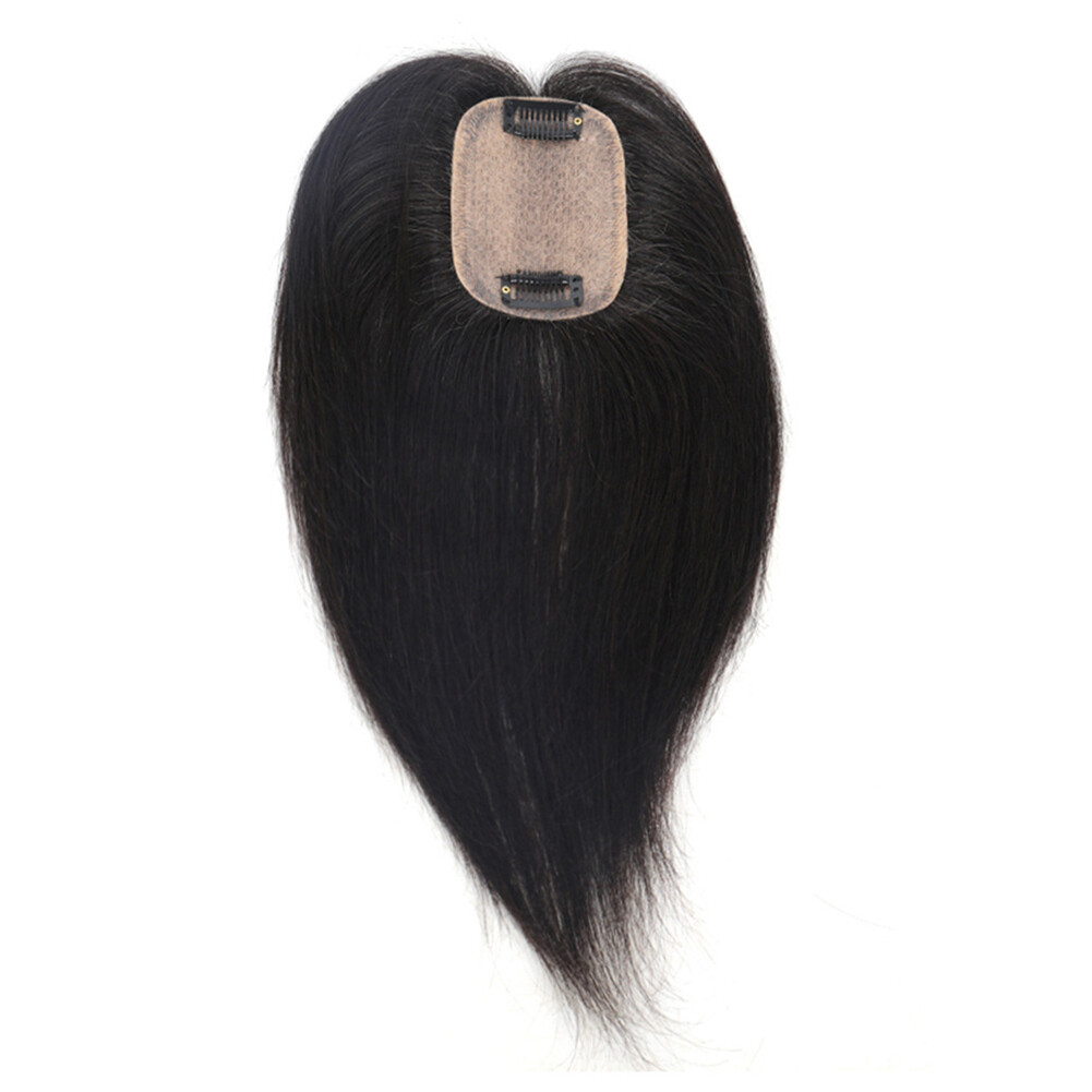 100% Human hair 5*8 Toupee Hair Extension Clip in Topper hair with bangs straigh