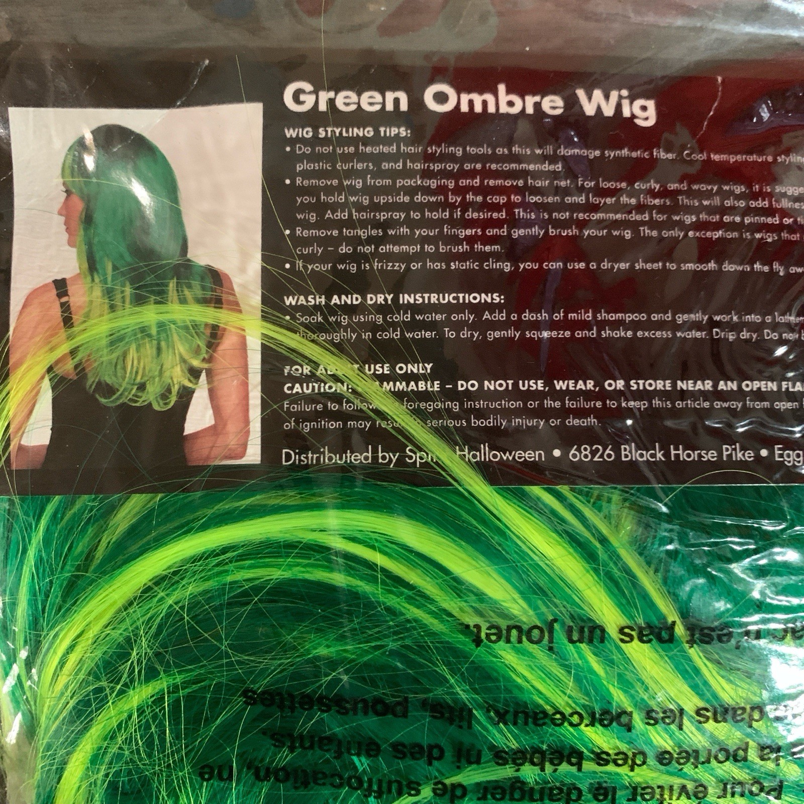 Spirit Glamorous Ombre Wig | Green with Highlights