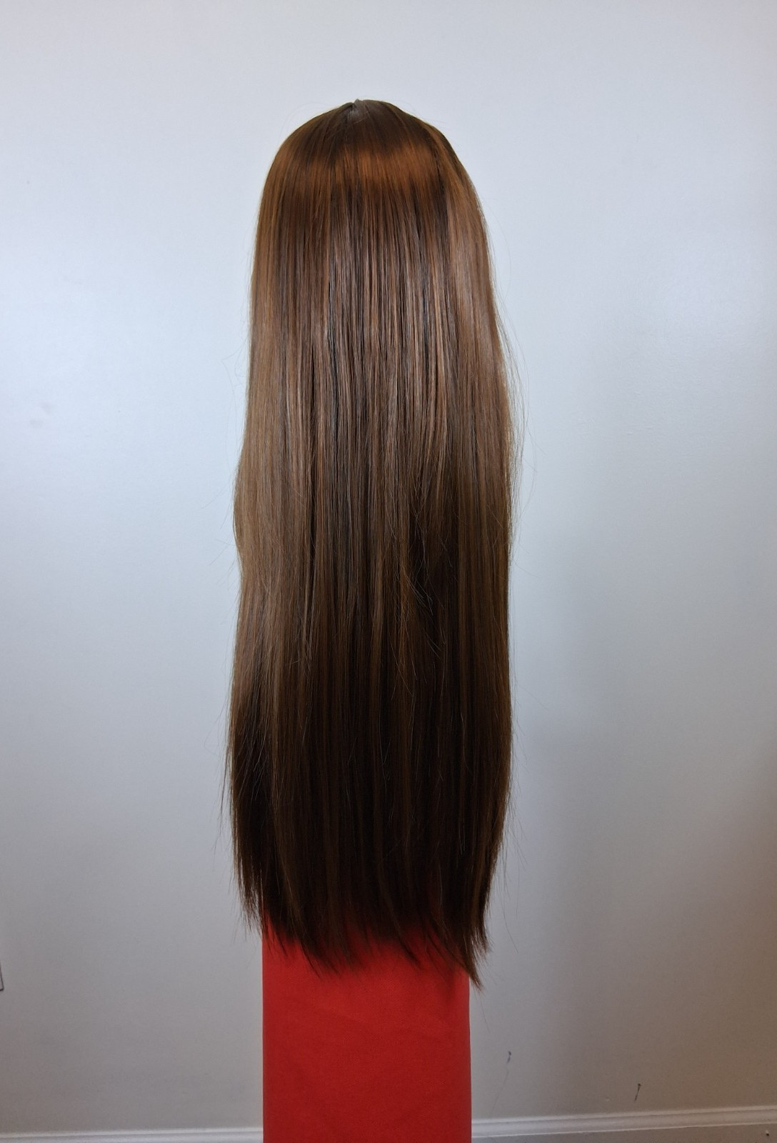 Long Straight wig with Air Bangs High Temperature Synthetic Fiber Heat Resistant