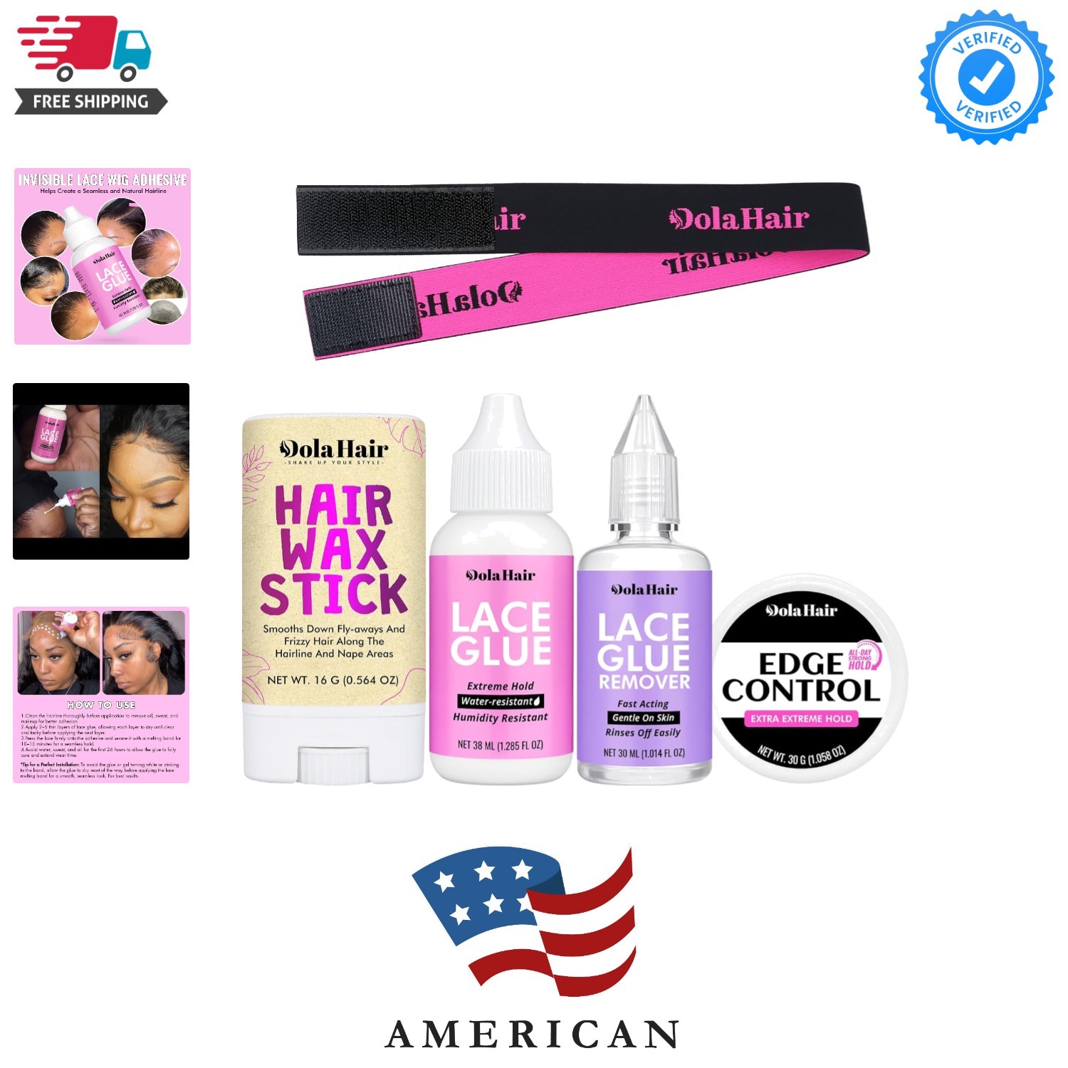 Lace Wig Glue Kit – Waterproof Lace Front Adhesive for Wigs Glue Kit-5pcs