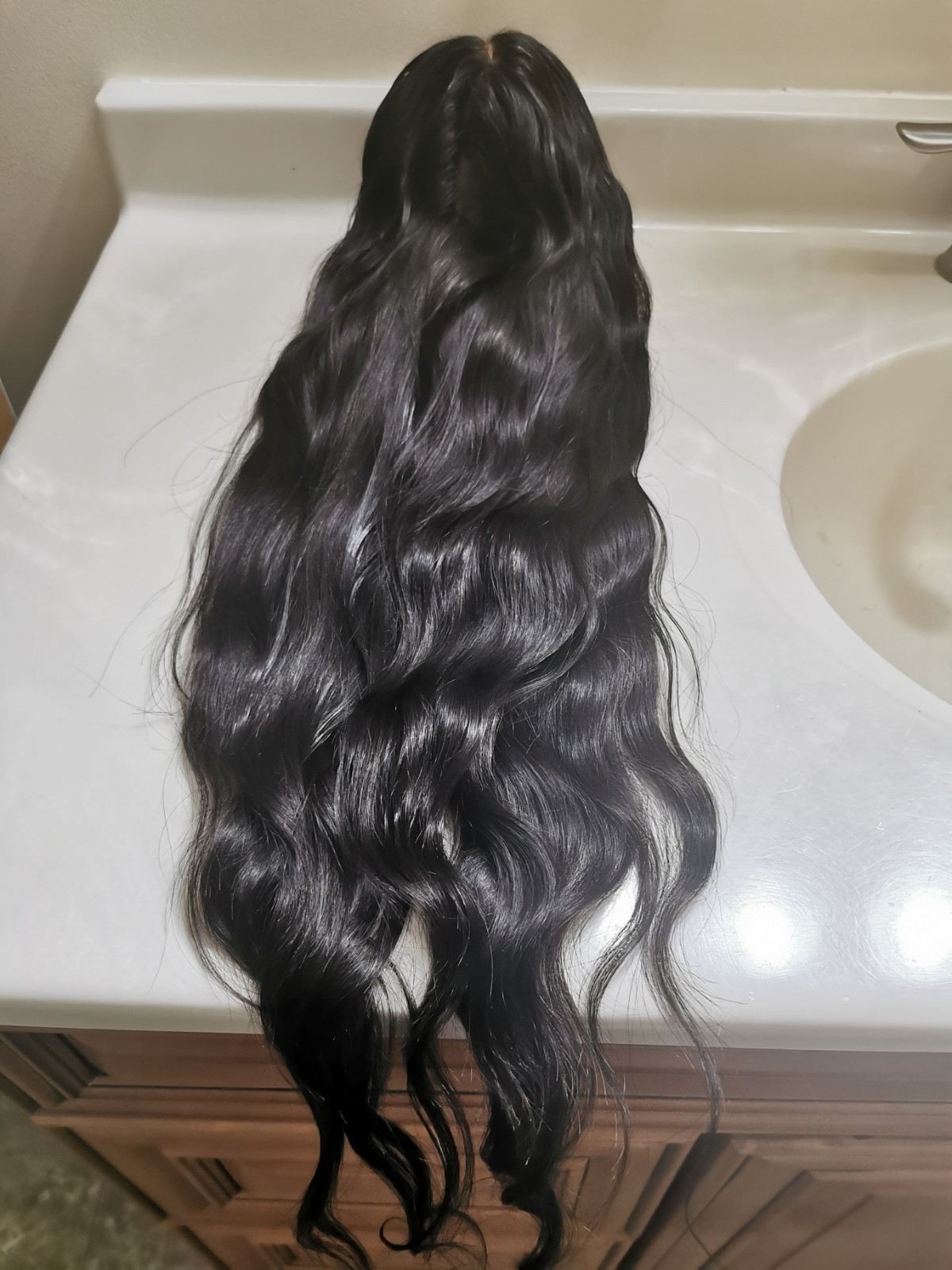High Quality Full Lace Wig Natural Black Straight Human Hair Wig 28″