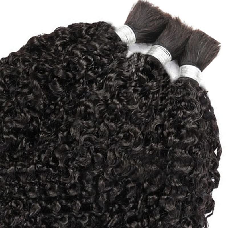 Sassy Curly Virgin Human Hair Bulk For Braiding No Weft Micro Braids Hair 100g