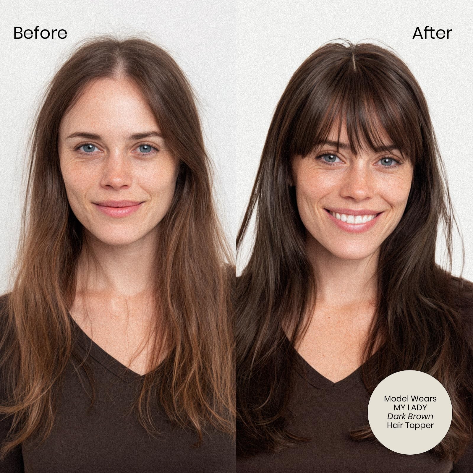 My-Lady Human Hair Toppers For Women Real Human Hair Bangs Thin 7 Silk Base