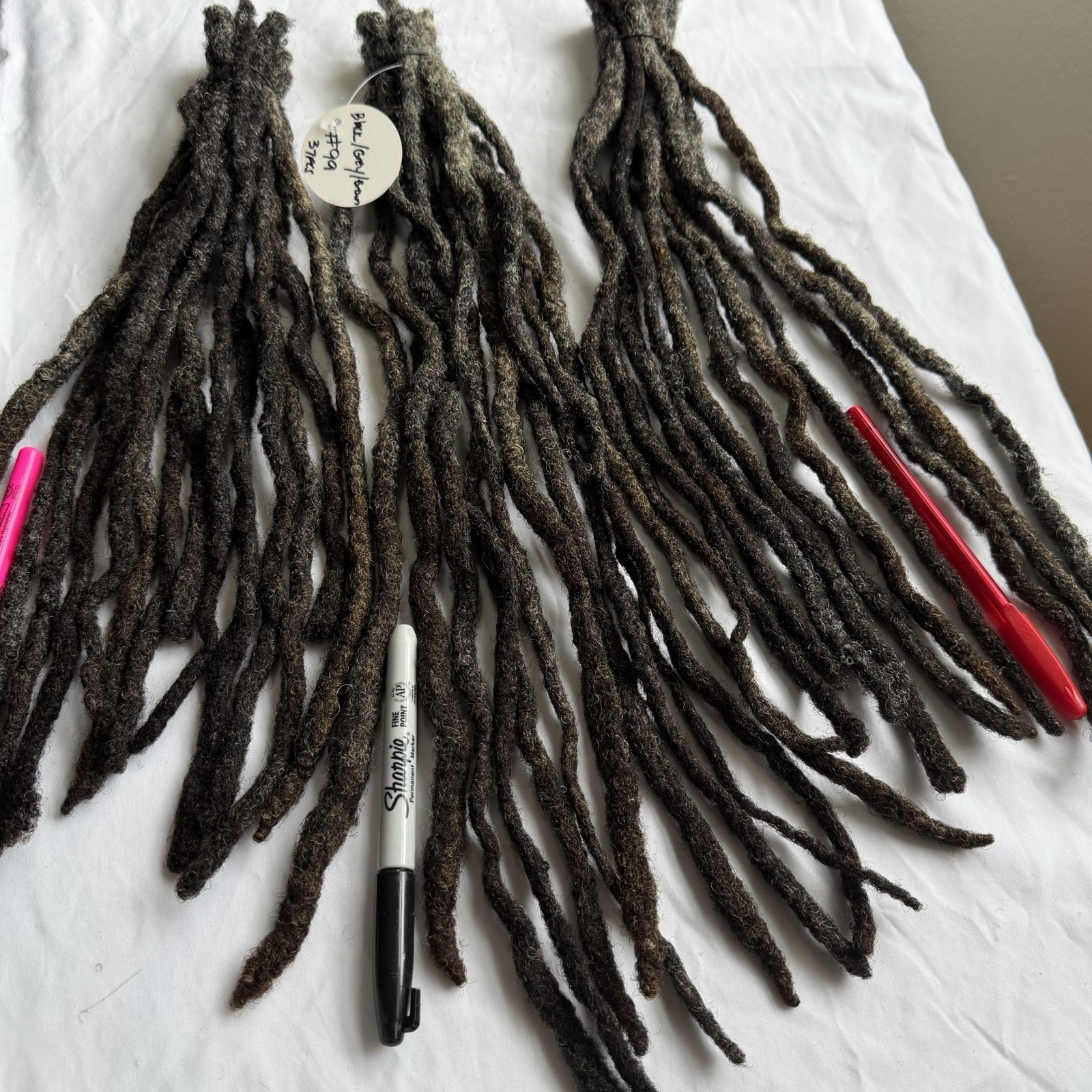 100% Real Naturally Grown Human Hair DreadLocks 37pcs Up To 15” Long 1.5cm +