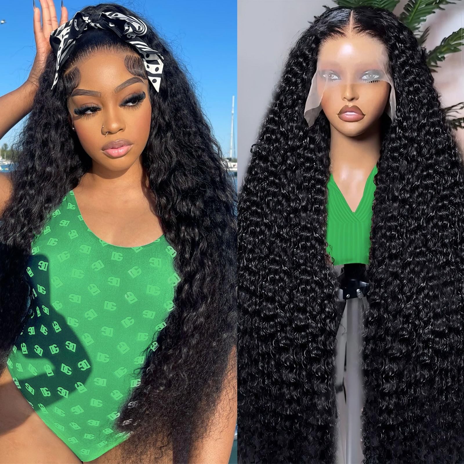 30″ 13×6 HD Lace Front Wig – 200 Density Deep Wave Human Hair, Glueless, Pre-Plu