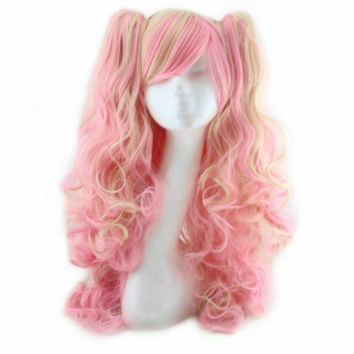 Halloween Lolita Full Curly Wig Pigtails Wavy Hair Cosplay Costume Party