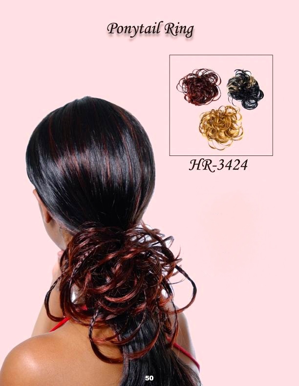 Synthetic Hair piece Updo Scrunchies Braided Ponytail Ring Extensions-3424 #2