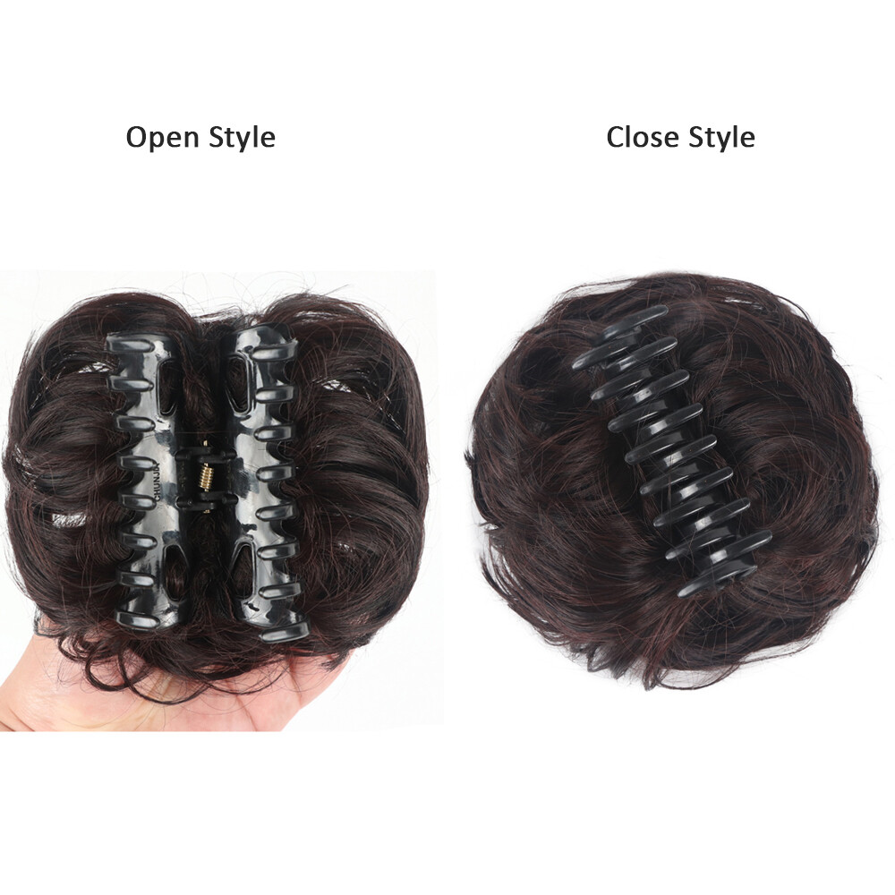 Mini Claw on Hair Bun Chignon Clip In Messy Hair Piece Extensions Donut Hairdo