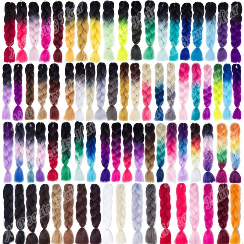24″ 100g Straight Hair Braids Hair Synthetic Crochet Braiding Hair Extensions