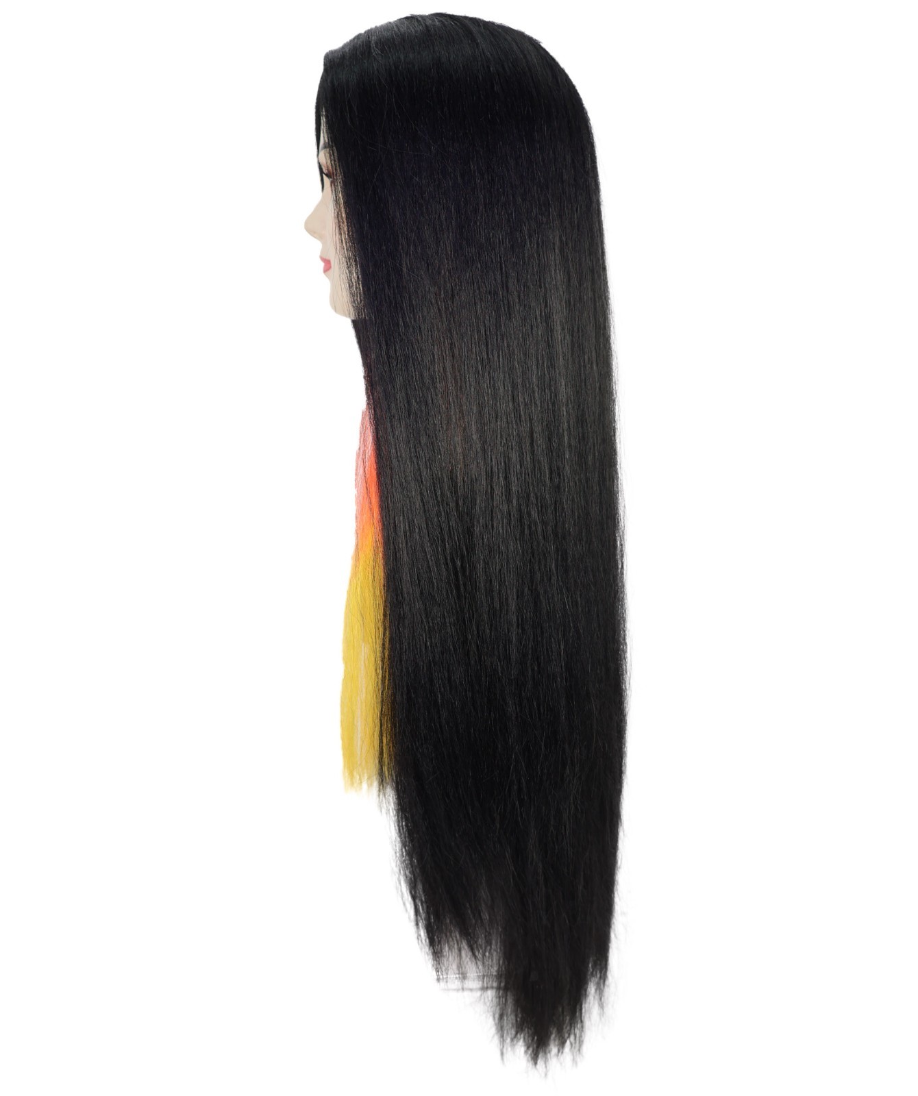 Adult Unisex Multiple Color Long Straight Wig, Bold Halloween Costume Hair