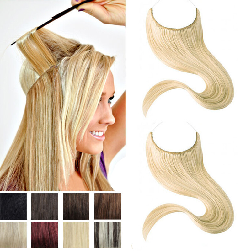16-30inch Halos Invisible Wire One Piece 100% Human Hair Extensions 100g