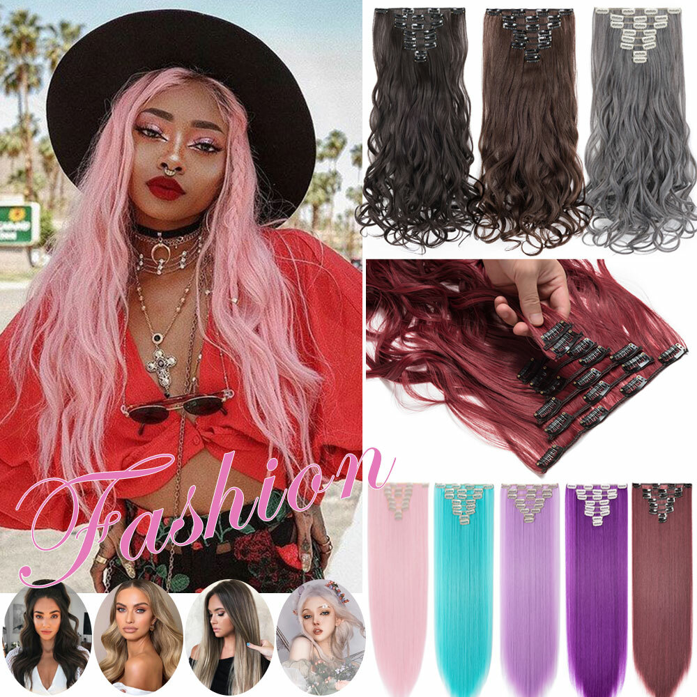 8Pieces Thick Full Head Clip in 100% Real Natural as Human Hair Extensions New H
